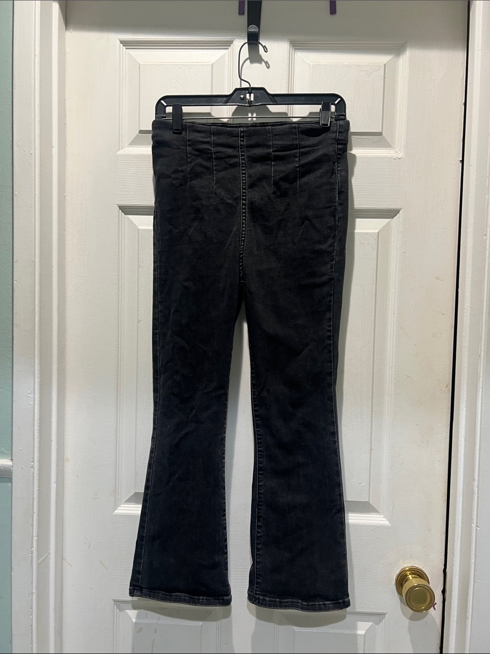 Free People Black High-Rise Flare Jeans